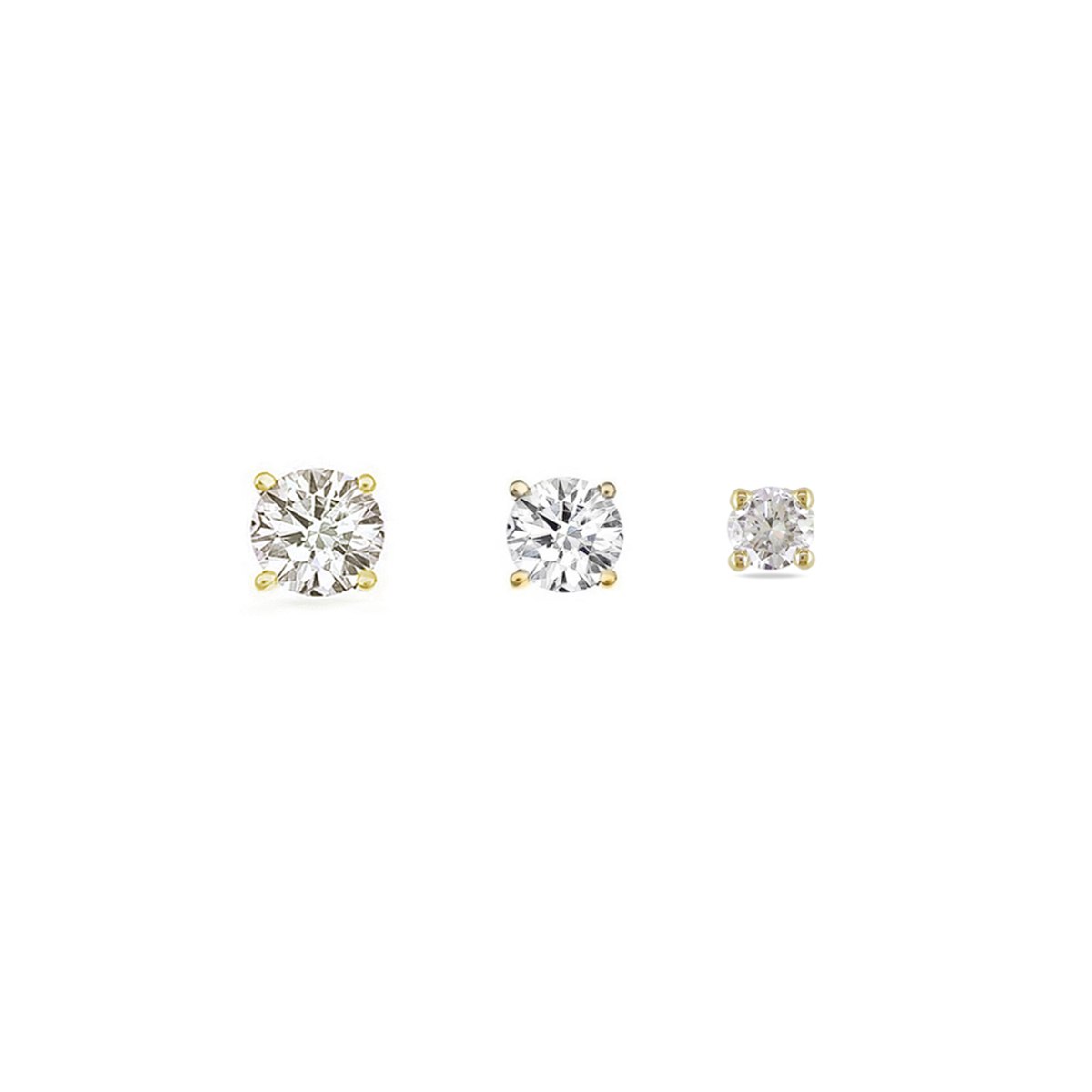 סט עגילי יהלום צמודים מקטן לגדול 0.10-0.30 קראט