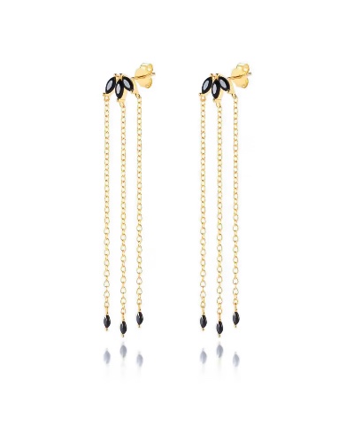 Yan Earrings Gold Black