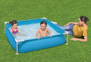 בריכת עמודים מסגרת ריבועית 122X122X30.5סמ 56217 מבית BESTWAY