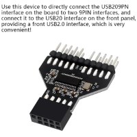 מתג 2.0 USB ללוח אם USB 9 pin1 עד 2 יציאות USB2.0 לוח אם למחשב