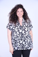 חולצת סאן מודפס שחור לבן