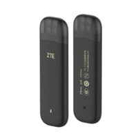 מודם סלולרי Zte F30 Pro Wi-Fi 6 – שני מכשירים אפורים עומדים זקופים על רקע לבן אחד מציג לוגו ZTE
