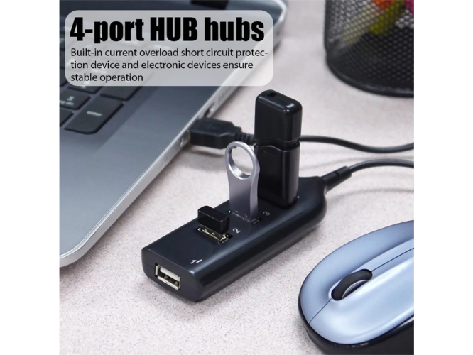 4 יציאות 2.0 רכזת USB אוניברסלי במהירות גבוהה מאריך USB מפצל מתאם Expander כבל עבור מחשב שולחני מחשב