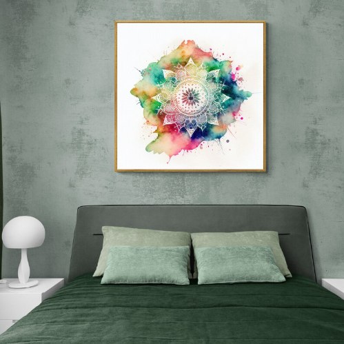 "מנדלת השפע" תמונת קנבס של מנדלה צבעונית בעיצוב ייחודי ובלעדי | תמונת אוירה רוחנית לבית ולקליניקה