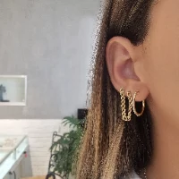 עגילי חישוק יהלומים 2.2 סמ