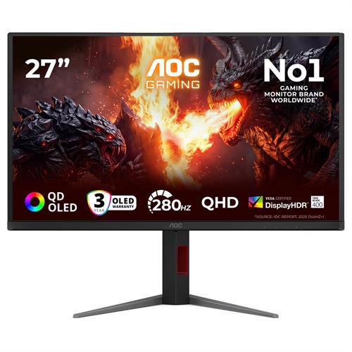 "AOC 26.5"" QHD 280ms 0.03Hz OLED Gaming Monitor"