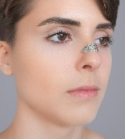 תכשיט קלטי לגשר האף קטן מכסף מצופה זהב