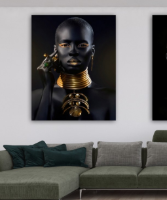 זוג תמונות קנבס מעוצבות "Gold & Black Women" | תמונות לבית | תמונות לסלון ולמשרד
