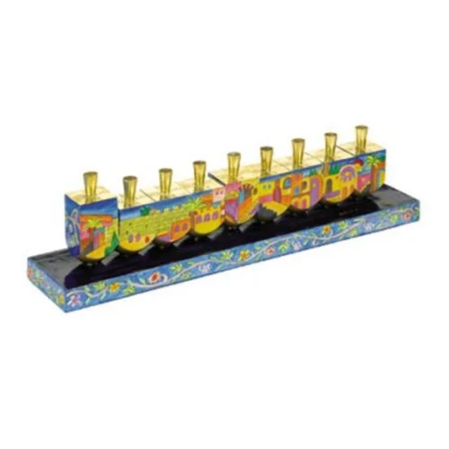 חנוכייה דגם סביבונים ציור ירושלים