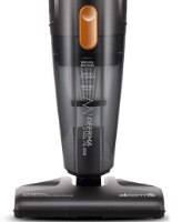 שואב אבק קומפקטי Deerma DX115C – תקריב של גוף השואב האפור כהה עם מיכל אבק שקוף