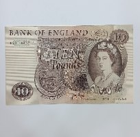 שטר בריטי 10 פאונד – Bank of England Series C | חתימת J. B. Page (1975-1978)