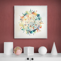 "מנדלת המפץ" תמונת קנבס של מנדלה צבעונית בעיצוב ייחודי ובלעדי | תמונת אוירה רוחנית לבית ולקליניקה