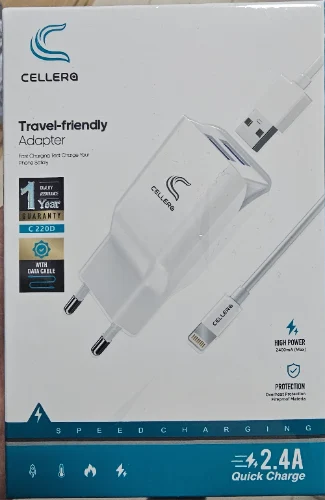 ראש מטען 2 יציאות usb + כבל usb