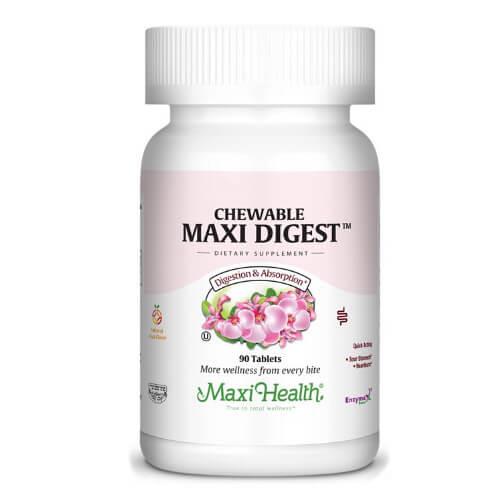 -- Digest לעיכול וספיגה -- Maxi Health, מכיל 90 טבליות ללעיסה