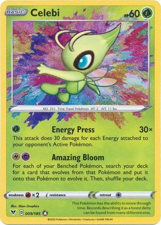 קלף פוקימון סינגל Celebi - 009/185 - Amazing Rare