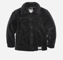 FRANKIE SHERPA TRUCKER JACKET - שחור