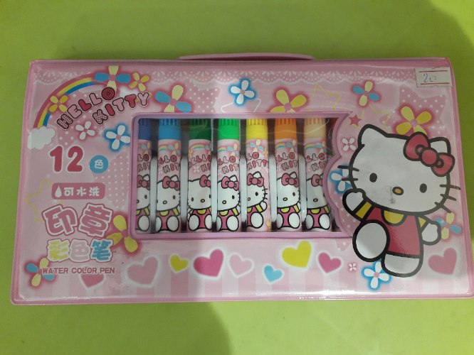 סט 12 יחידות  טוש  ציור צבעי מים הולי קיטי  Hello Kitty