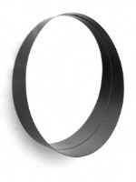 מראה עגולה בצבע שחור עם מסגרת עמוקה קוטר 50 ס"מ