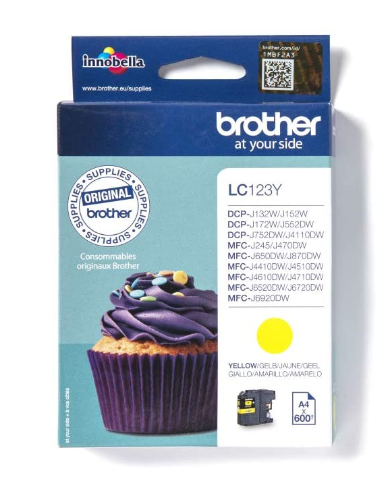 ראש דיו צהוב מקורי Brother Original Ink LC-123Y