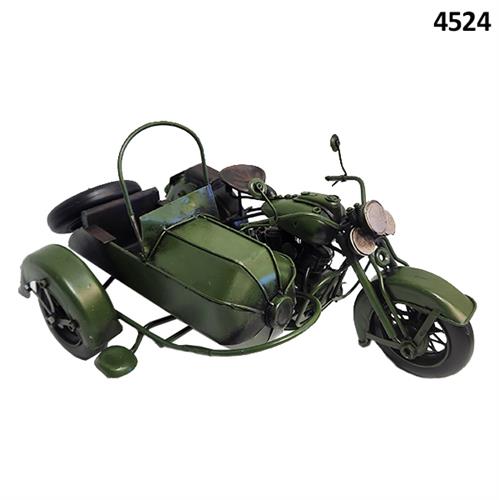 אופנוע קרוזר עתיק ירוק עם סירה מתכת 29X18X16סמ 4524