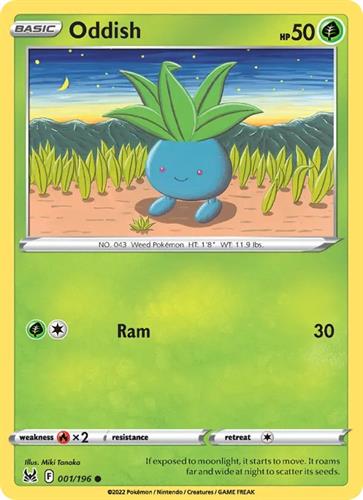 קלף בודד single פוקימון - oddish - Lost Origin - 001/196