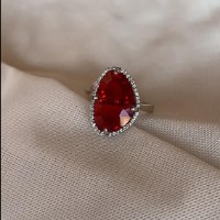 טבעת גלקטיק קטנה-  כסף אדום