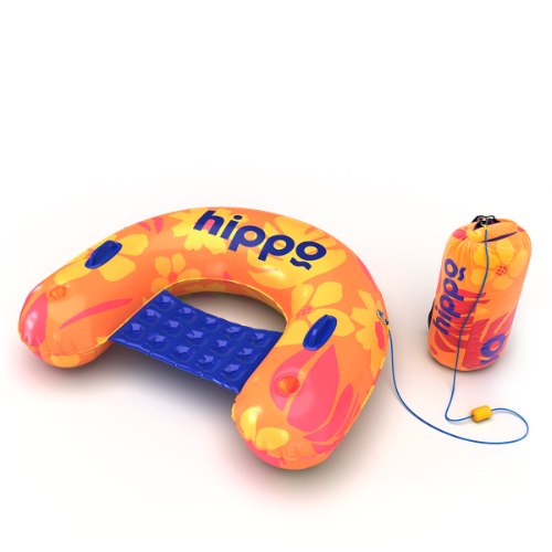 מזרון כיסא ים עם עוגן Hippo -  כתום פרחוני
