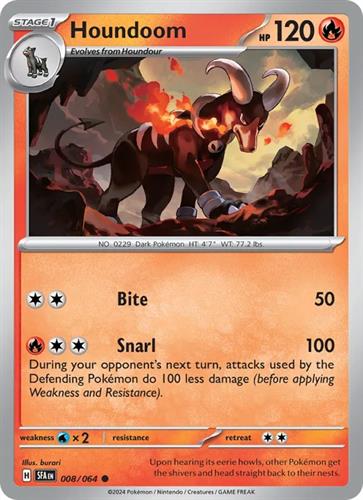 קלף בודד single פוקימון - houndoom - Shrouded Fable - 008/064