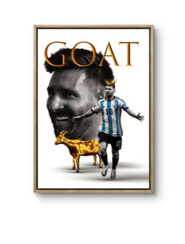 תמונה של מסי "the GOAT" על קנבס | תמונה לחדר נוער או חדר ילדים, מוטיבציה וספורט