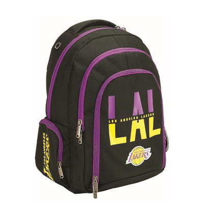 תיק גב 3 תאים LAKERS  - שחור/סגול