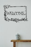 Welcome קווים מלבני פרחים