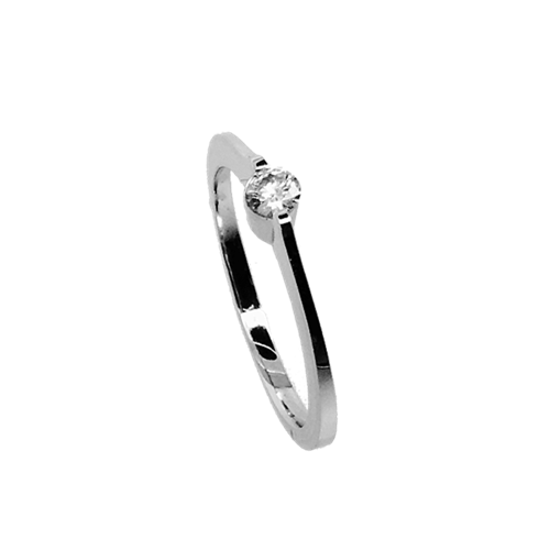טבעת אירוסין זהב לבן 14K יהלום מרכזי OP07160079308