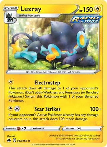 קלף בודד single פוקימון - luxray - Crown Zenith - 043/159