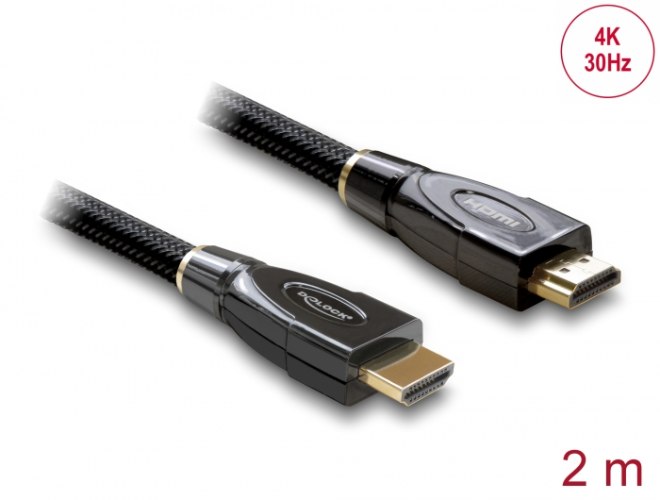 כבל מסך Delock High Speed HDMI with Ethernet Cable 4K 30 Hz 2 m