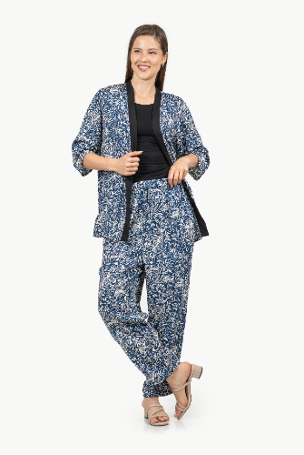 סט כחול פרחים