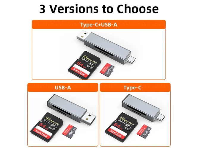 2 ב 1 USB/סוג-C כרטיס קורא USB 2.0 SD/מיקרו SD TF OTG חכם זיכרון כרטיס מתאם עבור מחשב נייד מיני גודל