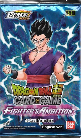 קלפי דרגון בול חבילת בוסטר Dragon Ball Super: Fighter's Ambition B19 Booster Pack