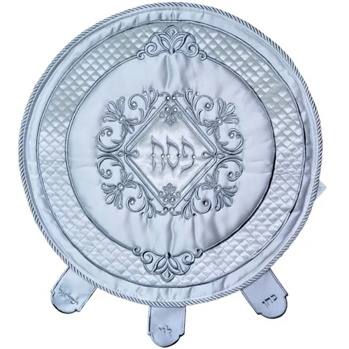 כיסוי מצה לפסח עגול סאטן מהודר מעוין משובץ