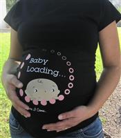 חולצת הריון baby loading תינוק ממתין בצבע שחור