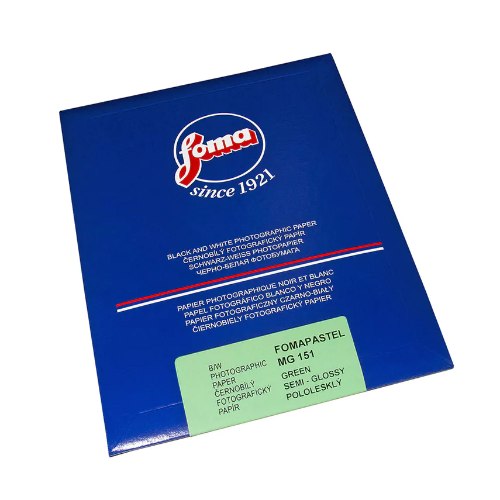 FOMAPASTEL MG 151 (GREEN) SEMI MAT 20x25cm 10 sheets  נייר להדפסה אנלוגית שחור לבן בסיס FB צבוע ירוק