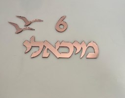 שלט לדלת רק שם משפחה