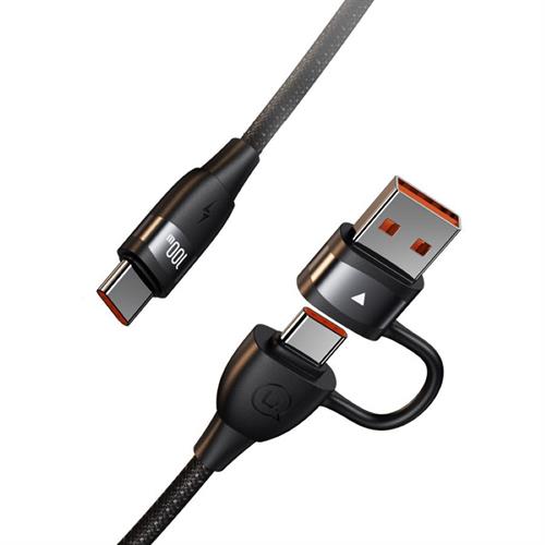 כבל טעינה מהירה ונתונים 2 ב-1 100W - דגם US-SJ655 חברת Usams