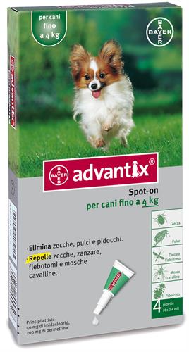 אמפולות אדונטיקס לכלב למניעת פרעושים וקרציות עד 4 ק"ג