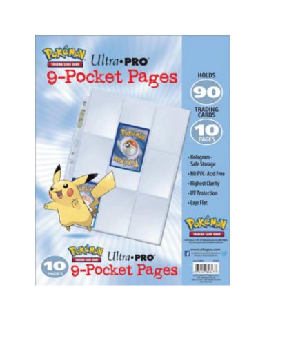 דפי קלפים לאלבום אולטרה פרו - Pages 9 -Pocket Pokemon (10 Count Retail Pack)