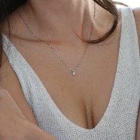 שרשרת סוליטר יהלום מעבדה CVD אמיתי 0.30 קראט