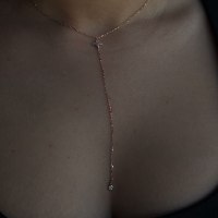 שרשרת עניבה פרח| שרשרת זהב אדום