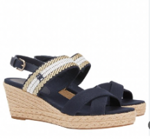 סנדל טומי Golden Webbing Mid Wedge Tommy Hilfiger