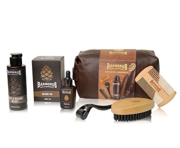 ברברוס מארז מאובזר שמפו ושמן לזקן Barberus Beard Oil & Wash Accessorized Kit