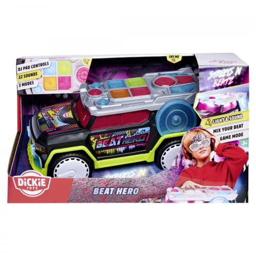 רכב חדשני 35 ס"מ ליצירת סאונד משלך - DICKIE TOYS BEAT HERO