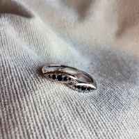 טבעת ז'אן - שחור כסף 925
